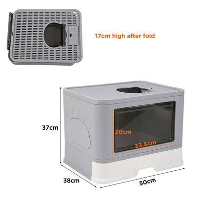 Enclosed Cat Litter Box — Hooded Design with Litter Containment