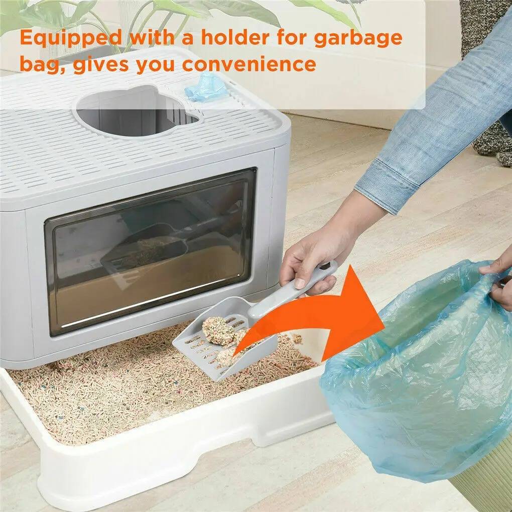 Enclosed Cat Litter Box — Hooded Design with Litter Containment