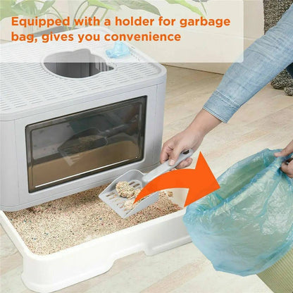 Enclosed Cat Litter Box — Hooded Design with Litter Containment