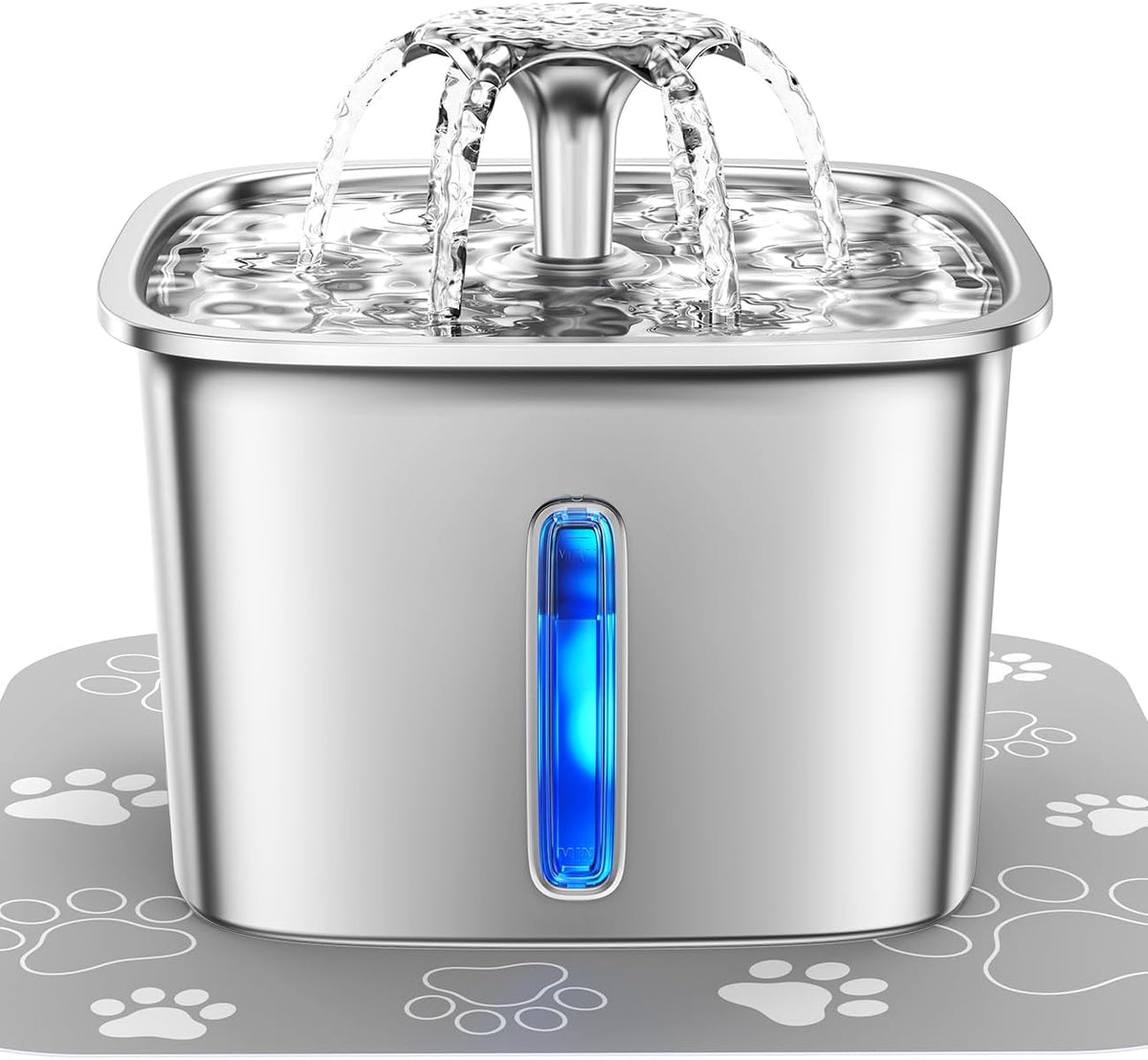 Stainless Steel Cat Water Fountain — Quiet Pet Drinking Fountain