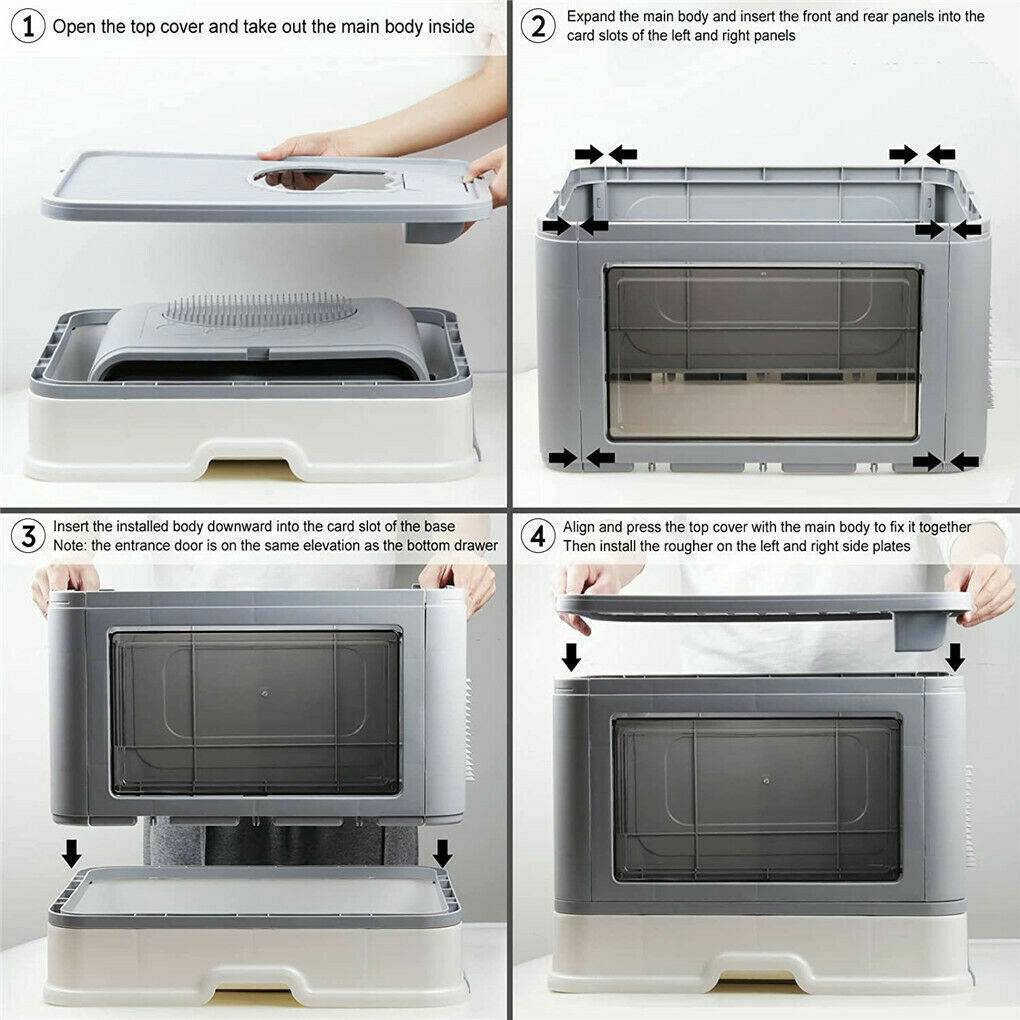 Enclosed Cat Litter Box — Hooded Design with Litter Containment