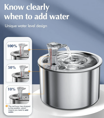 Smart Stainless Steel Cat Water Fountain — Motion-Sensor Fountain with Filter