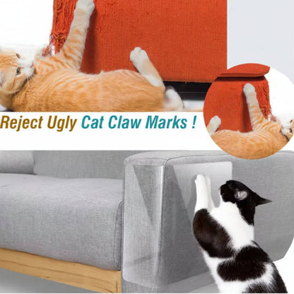 Cat Scratch Furniture Protectors — Clear Couch Guards, 10-Pack with Pins