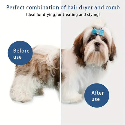 Pet Grooming Dryer Brush — Dry, Brush & Fluff Tool for Dogs & Cats