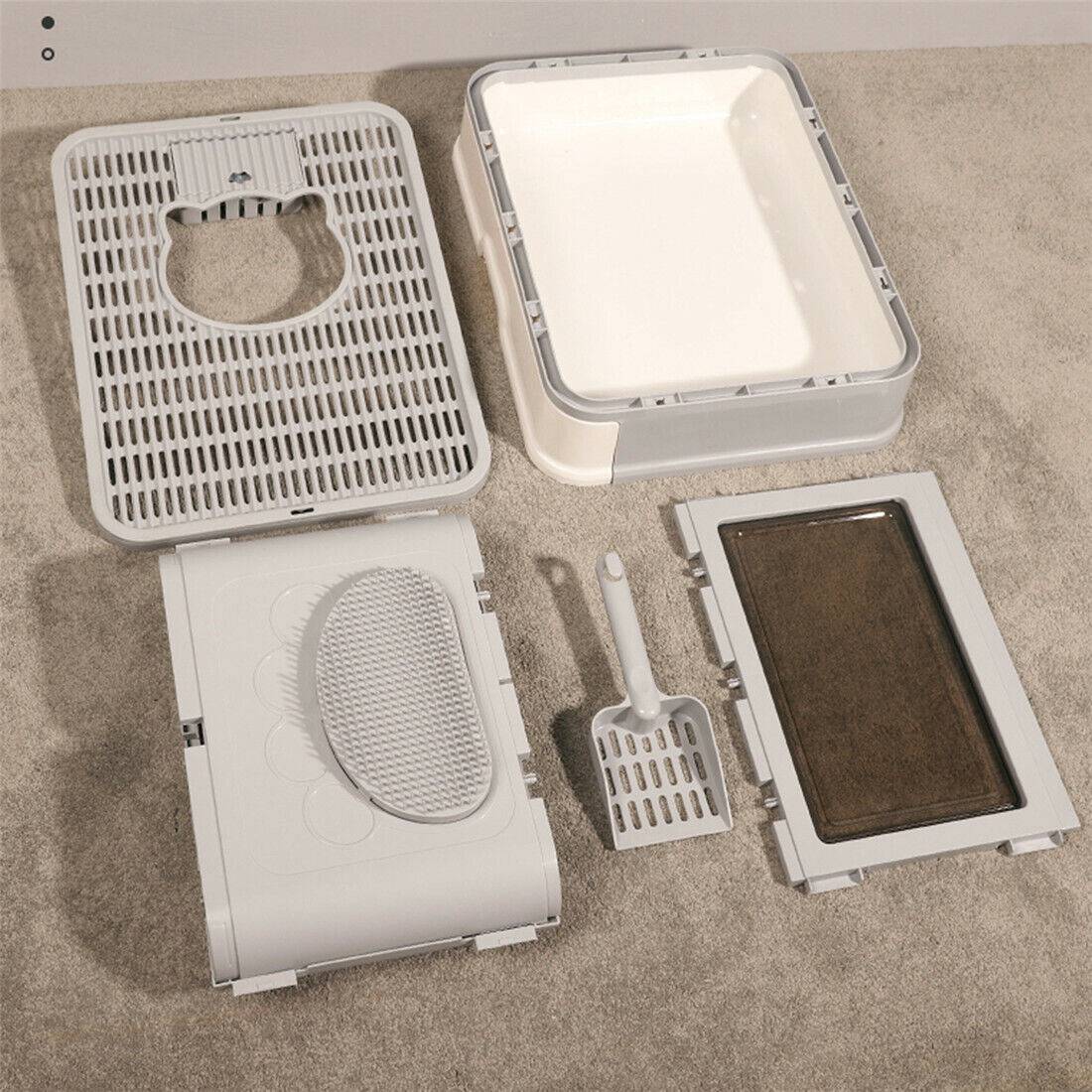 Enclosed Cat Litter Box — Hooded Design with Litter Containment