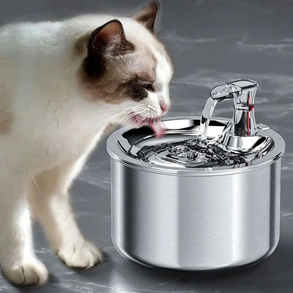 Smart Stainless Steel Cat Water Fountain — Motion-Sensor Fountain with Filter