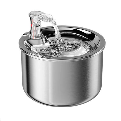 Smart Stainless Steel Cat Water Fountain — Motion-Sensor Fountain with Filter