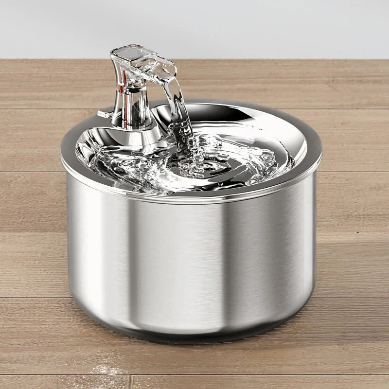 Smart Stainless Steel Cat Water Fountain — Motion-Sensor Fountain with Filter