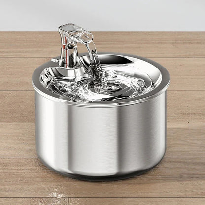 Smart Stainless Steel Cat Water Fountain — Motion-Sensor Fountain with Filter