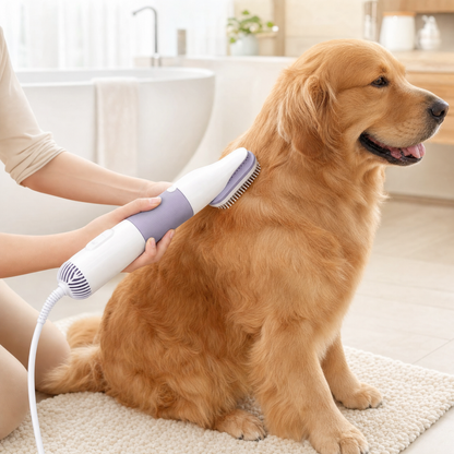 Pet Grooming Dryer Brush — Dry, Brush & Fluff Tool for Dogs & Cats